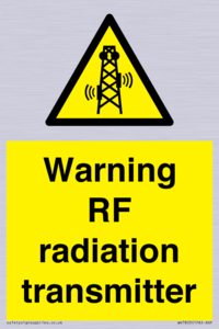 Warning RF radiation transmitter