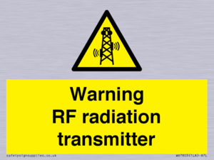 Warning RF radiation transmitter