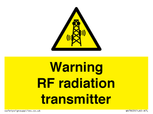 Warning RF radiation transmitter