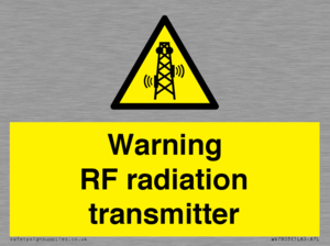 Warning RF radiation transmitter