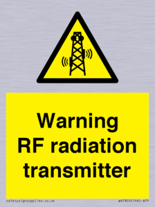 Warning RF radiation transmitter