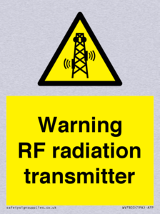 Warning RF radiation transmitter