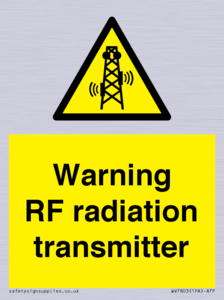Warning RF radiation transmitter