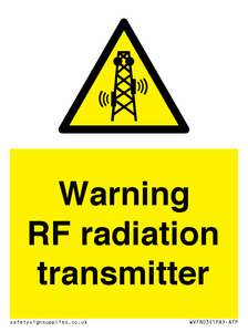 Warning RF radiation transmitter