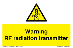 Warning RF radiation transmitter