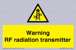 Warning RF radiation transmitter
