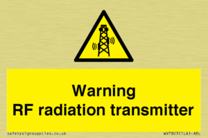 Warning RF radiation transmitter