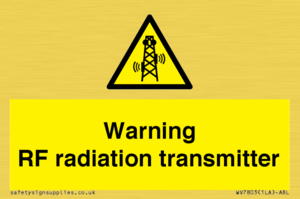 Warning RF radiation transmitter