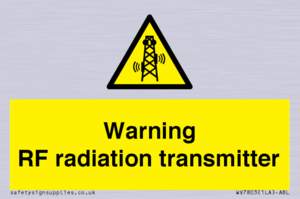 Warning RF radiation transmitter