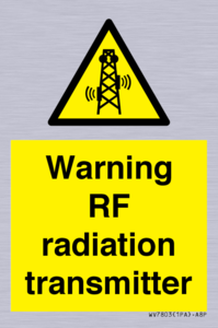 Warning RF radiation transmitter