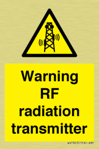 Warning RF radiation transmitter