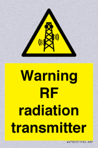 Warning RF radiation transmitter