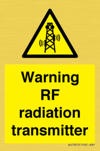 Warning RF radiation transmitter