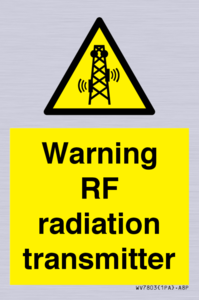 Warning RF radiation transmitter