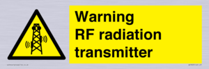 Warning RF radiation transmitter