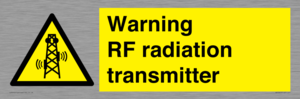 Warning RF radiation transmitter