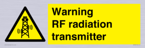 Warning RF radiation transmitter