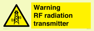 Warning RF radiation transmitter