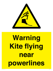 Warning Kite flying near powerlines