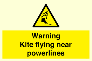 Warning Kite flying near powerlines