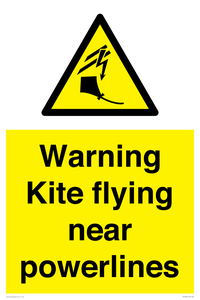 Warning Kite flying near powerlines
