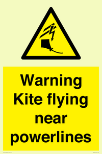 Warning Kite flying near powerlines