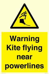 Warning Kite flying near powerlines