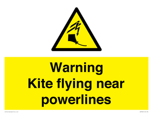 Warning Kite flying near powerlines