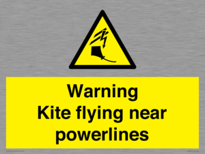 Warning Kite flying near powerlines
