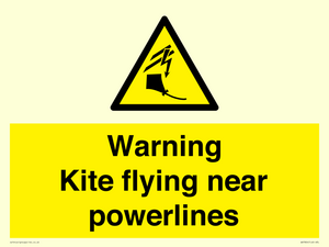 Warning Kite flying near powerlines