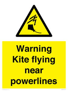 Warning Kite flying near powerlines