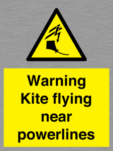 Warning Kite flying near powerlines