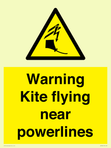 Warning Kite flying near powerlines