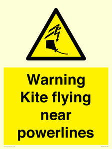 Warning Kite flying near powerlines