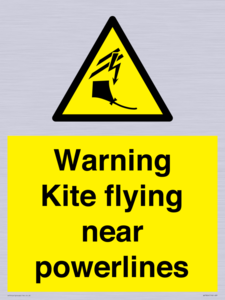 Warning Kite flying near powerlines