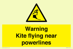 Warning Kite flying near powerlines