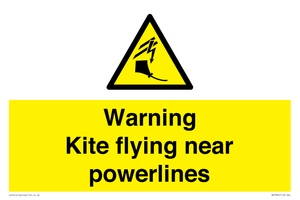 Warning Kite flying near powerlines