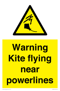 Warning Kite flying near powerlines