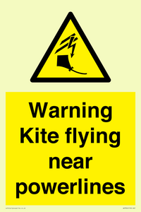 Warning Kite flying near powerlines