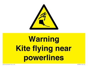 Warning Kite flying near powerlines