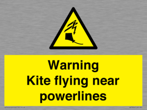 Warning Kite flying near powerlines
