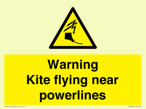 Warning Kite flying near powerlines