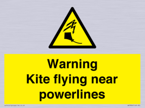 Warning Kite flying near powerlines