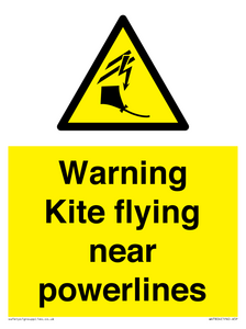 Warning Kite flying near powerlines
