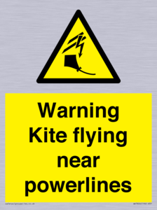 Warning Kite flying near powerlines