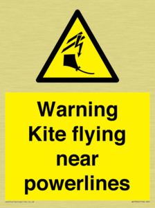 Warning Kite flying near powerlines