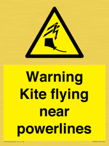 Warning Kite flying near powerlines
