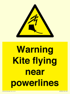 Warning Kite flying near powerlines