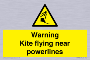 Warning Kite flying near powerlines