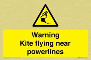 Warning Kite flying near powerlines